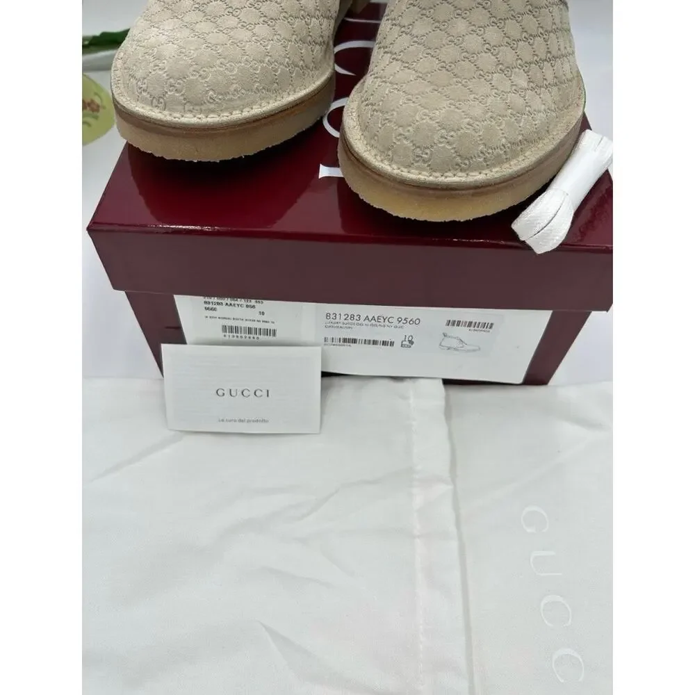Men's Gucci, GG embossed desert boots size 10 made in Italy